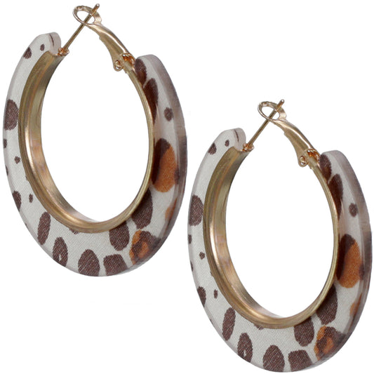 Brown Spotted Mini Hoop Earrings