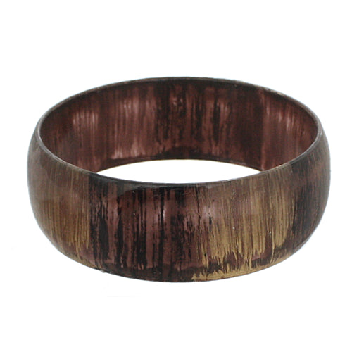 Brown Glossy Textured Bangle Bracelet