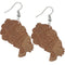 Brown Large Turban Head Wrap Wooden Earrings
