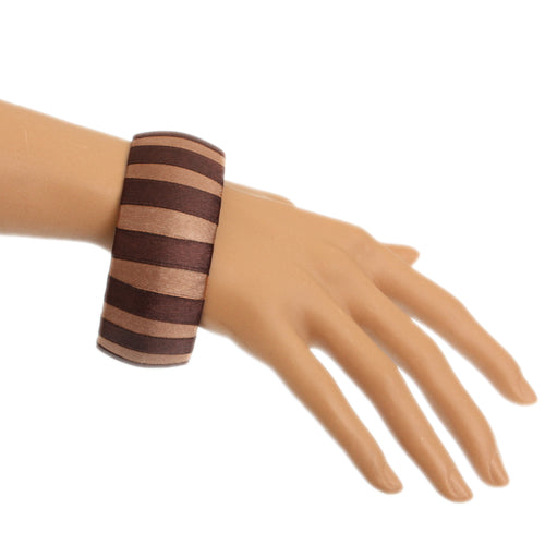 Brown Two Tone Wrapped Bangle Bracelet