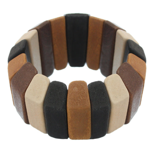 Brown Wooden Arch Stretch Bracelet