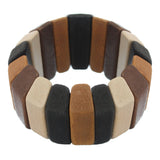 Brown Wooden Arch Stretch Bracelet