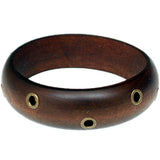Brown Wooden Cutout Bangle Bracelet