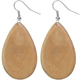 Light Brown Wooden Teardrop Earrings