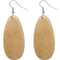 Light Brown Wooden Oval Earrings