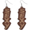 Brown Wooden Sexy Word Letter Earrings
