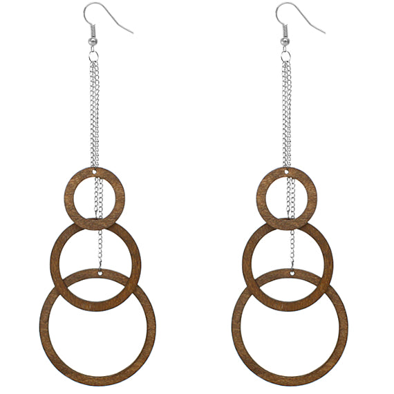 Brown Wood Earrings