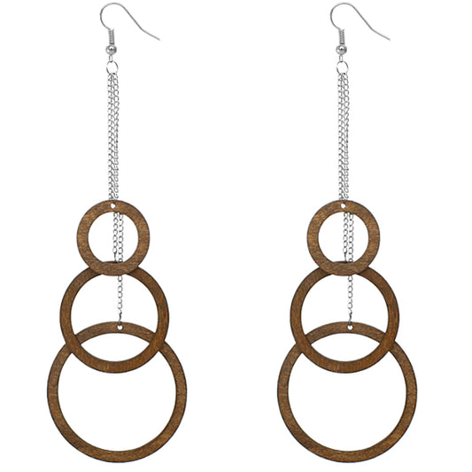 Brown Wood Earrings
