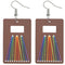 Brown Woven Wooden Rectangle Earrings