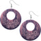 Brown Wooden Open Circle Distressed Earrings
