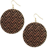Brown Chevron Earrings