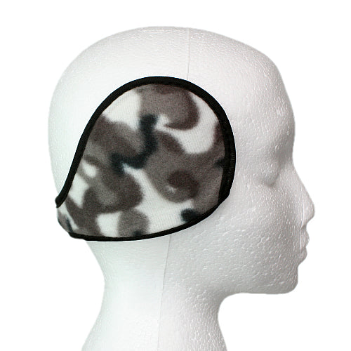 Gray Camo Fleece Unisex Coil EarMuffs Warmers