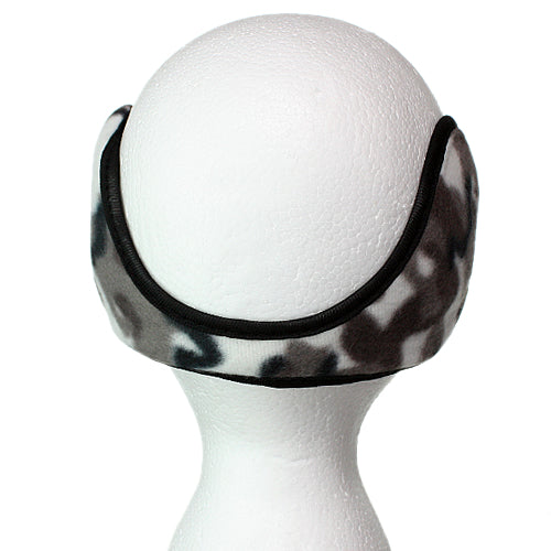 Gray Camo Fleece Unisex Coil EarMuffs Warmers