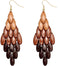 Brown Two Tone Faceted Dangle Earrings