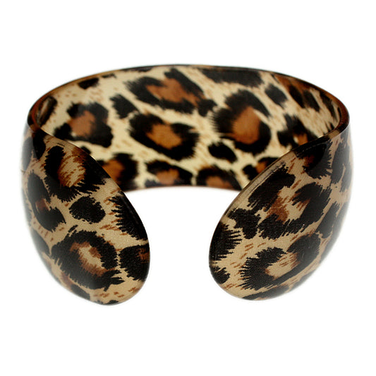 Brown Cheetah Print Cuff Bracelet
