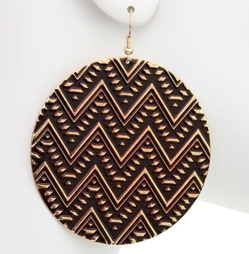 Brown Zig Zag Earrings