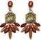 Brown Faceted Faux Gemstone Post Earrings