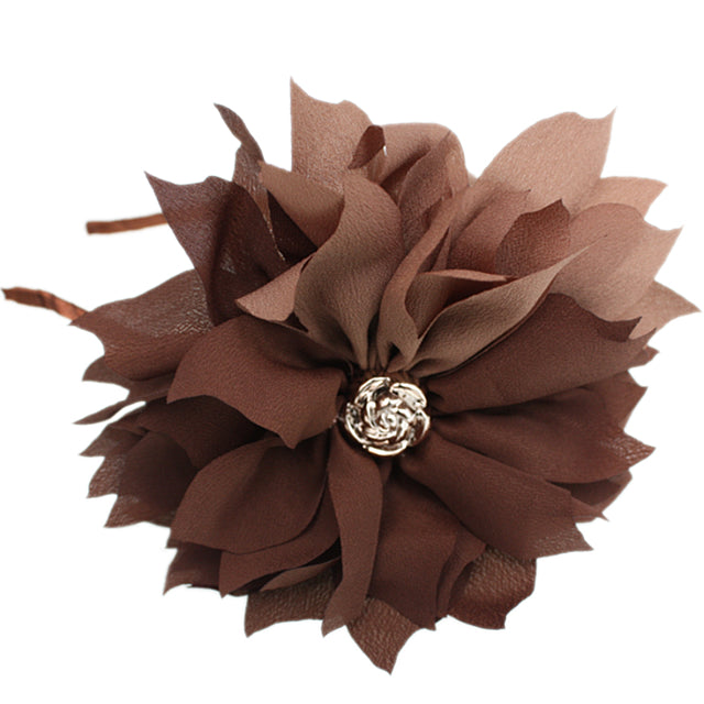 Brown Floral Fabric Headband