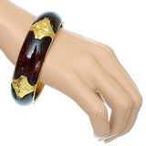 Brown Glossy Sunburst Bangle Bracelet