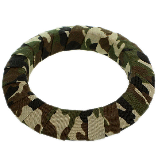 Green Army Camouflage Saucer Bangle Bracelet