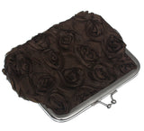 Brown Kisslock Flower Coin Purse