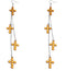 Brown Long Chain Cross Earrings