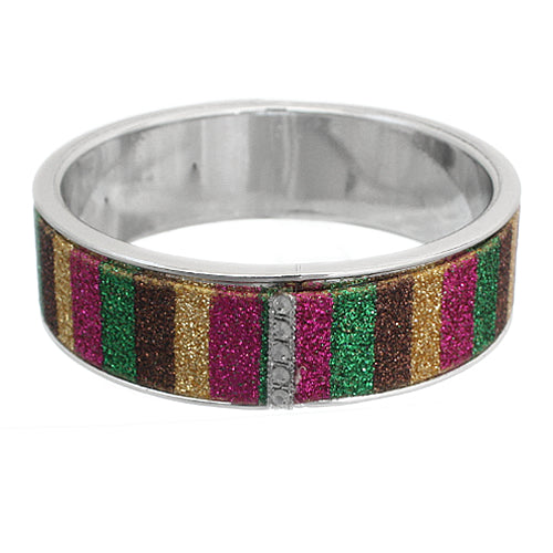 Brown Multicolor Glitter Bangle Bracelet