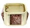 Brown Spotted Pyramid Hinged Bracelet