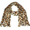 Brown Polyester Cheetah Print Fringe Scarf