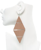 Brown Inverted Triangle Link Earrings