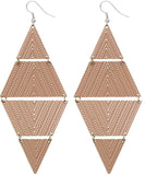 Brown Inverted Triangle Link Earrings