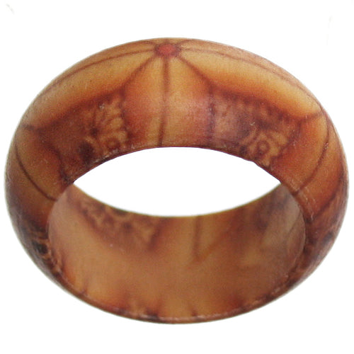 Brown Wooden Bohemian Lined Tiled Ring