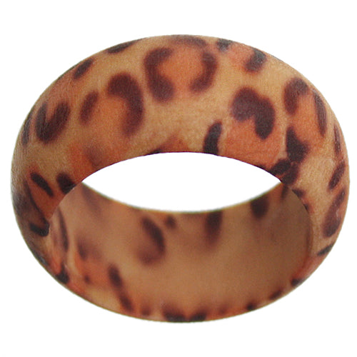Brown Cheetah Bohemian Wooden Ring