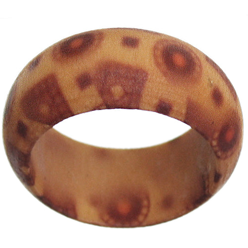 Brown Wooden Bohemian Tiled Ring