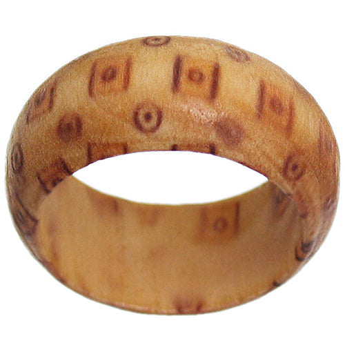 Brown Wooden Bohemian Spotted Ring