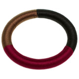 Black Brown Fabric Wrap Bangle Bracelet