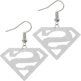 Denim Blue Camo Superman Diamond Shaped Metal Earrings