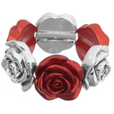 Red Chestnut Floral Stretch Bracelet