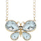 Clear Butterfly Gemstone Charm Chain Necklace