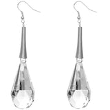Clear Faceted Faux Crystal Drop Earrings