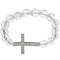 Clear Faceted Gemstone Cross Stretch Bracelet