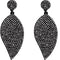 Clear Leaf Shape Pave Stone Felt Earrings