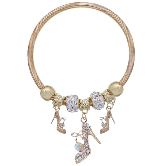 Fireball High Heel Shoe Charm Stretch Bracelet