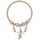 Fireball High Heel Shoe Charm Stretch Bracelet