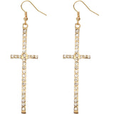 Clear Cross Earrings