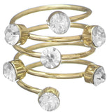 Clear Rhinestone Coil Wrap Ring
