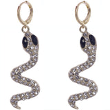 Gold Beaded Slither Snake Leverback Earrings