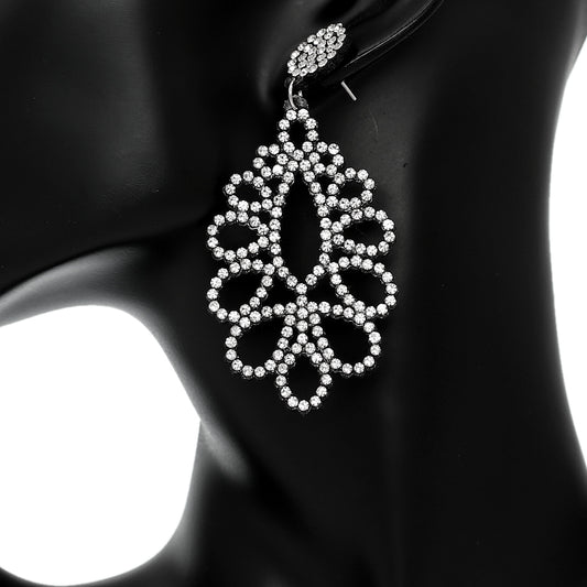 Clear Chandelier Teardrop Felt Earrings
