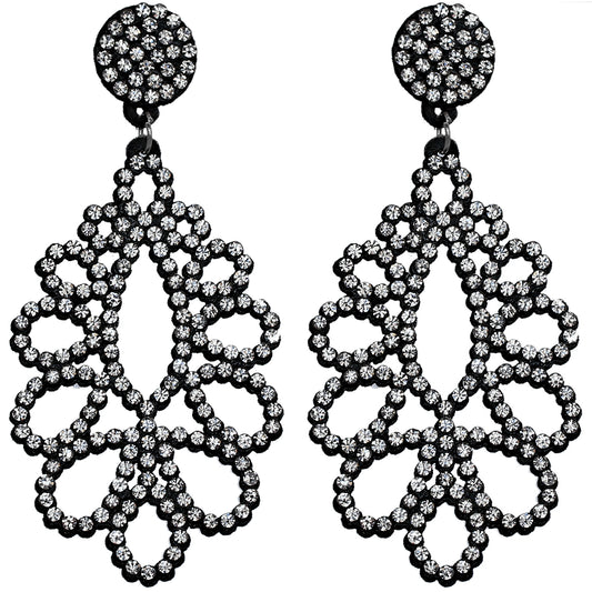 Clear Chandelier Teardrop Felt Earrings