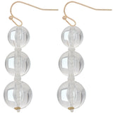 Clear Transparent Triple Ball Drop Earrings